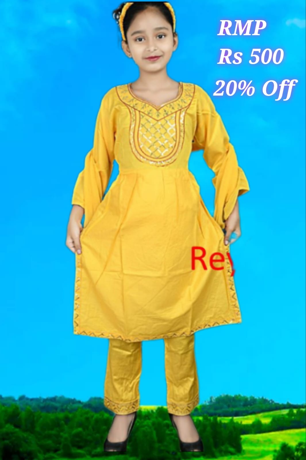 Girls kurti 3 psc set, size M