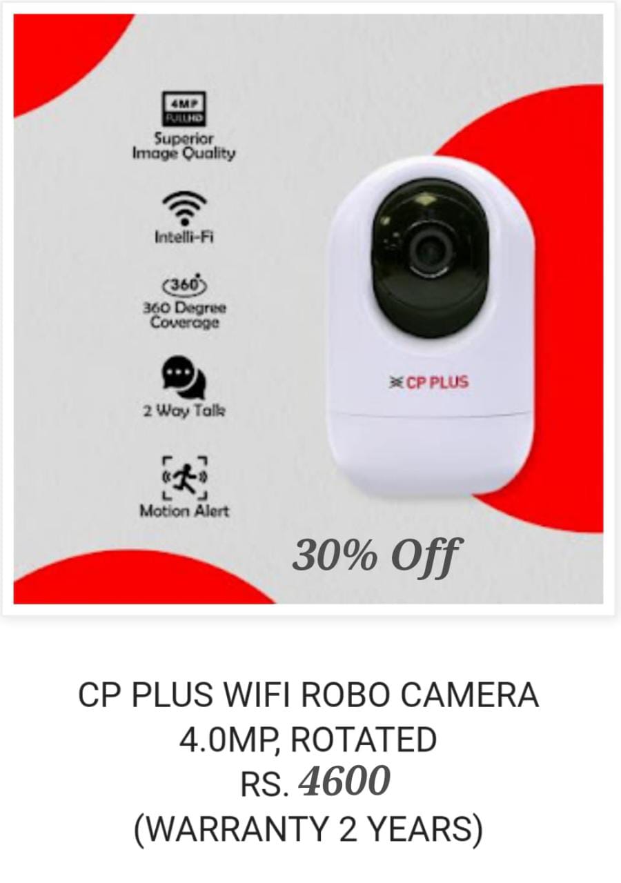 CP Plus WIFI robo camera 4.0 mp rotated